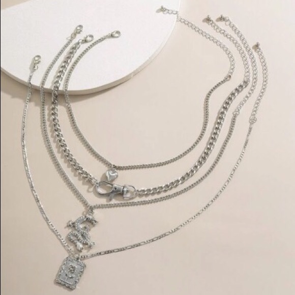 Layered Chinese Dragon Necklace Silver - Picture 2 of 3